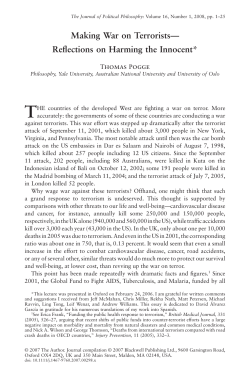 Making War on Terrorists&mdash; Reflections on Harming the