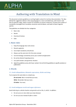 Authoring with Translation in Mind