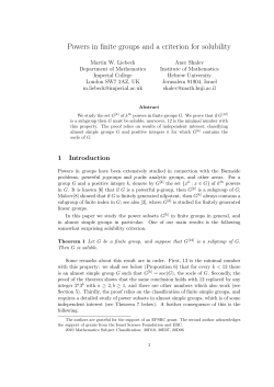 Powers in finite groups and a criterion for solubility