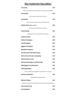 Hot Sandwich Specialties