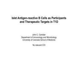 Islet Antigen Specific B Cells - University of Colorado Denver