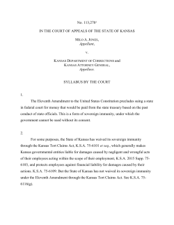 Jones v. Kansas Department of Corrections