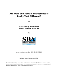 Are Male and Female Entrepreneurs Really That Different?