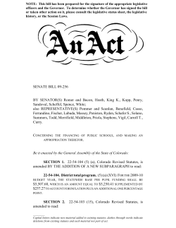 Senate Bill 09-256 - Colorado General Assembly
