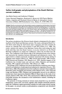 Surface hydrography and phytoplankton of the