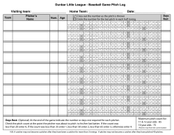 Baseball Game Pitch Log Visiting team: Home Team