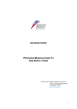 Decision Paper - Proposed Modification to Gas Supply Code