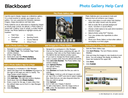 Schoolwires - Photo Gallery HELP CARD