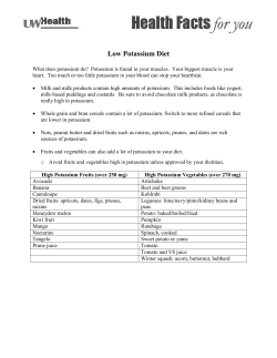 Low Potassium Diet