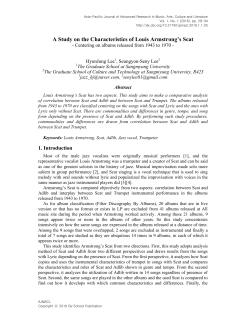 A Study on the Characteristics of Louis Armstrong`s Scat