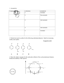 1. Aromaticity 2. Predict the trend in acidity for the following