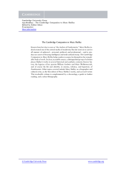 The Cambridge Companion to Mary Shelley