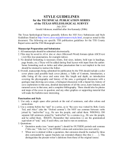 style guidelines - Texas Speleological Survey