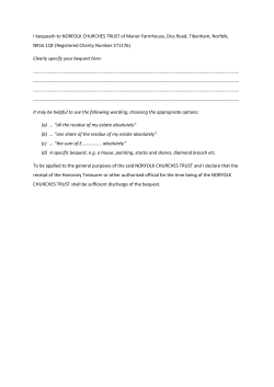 I bequeath to NORFOLK CHURCHES TRUST of Manor Farmhouse