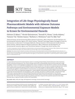 Integration of Life-Stage Physiologically Based