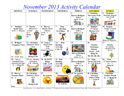 November 2013 Activity Calendar