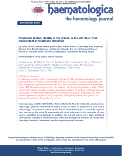 Prognostic factors identify 3 risk groups in the LRF