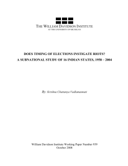 does timing of elections instigate riots? - Deep Blue