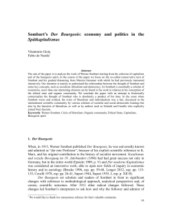 Sombart`s Der Bourgeois - DADA Rivista di Antropologia post