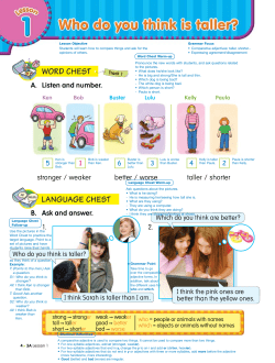 stronger / weaker better / worse taller / shorter A . Listen and number