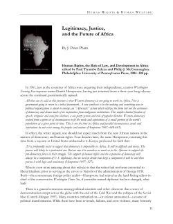 Legitimacy, Justice, and the Future of Africa