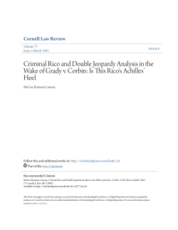 Criminal Rico and Double Jeopardy Analysis in the Wake of Grady v