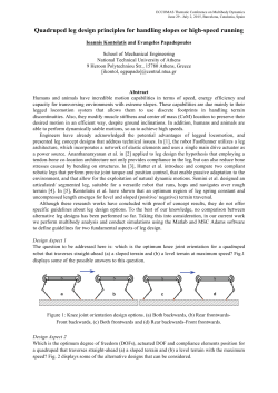 Quadruped leg design principles for handling slopes or high