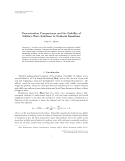 Concentration Compactness and the Stability of Solitary