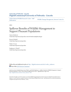 Spillover Benefits of Wildlife Management to Support Pheasant