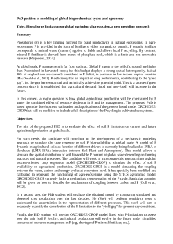 PhD position in modeling of global biogeochemical cycles and