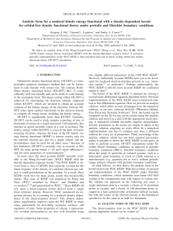 Analytic form for a nonlocal kinetic energy functional with a density