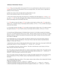 Collisions Worksheet Honors