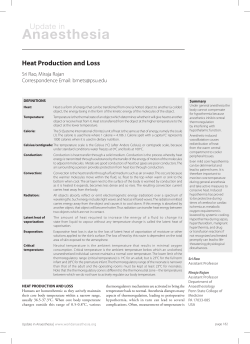 Heat Production and Loss - e-SAFE