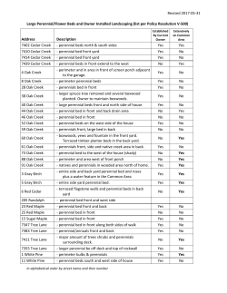 Owner Installed Landscape List