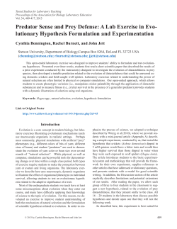 Predator Sense and Prey Defense