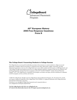 AP&reg; European History 2008 Free-Response Questions