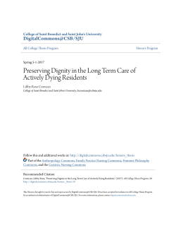 Preserving Dignity in the Long Term Care of Actively Dying Residents