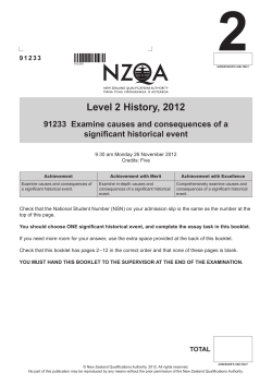 Level 2 History (91233) 2012