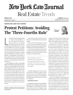 Protest Petitions: Avoiding The `Three-Fourths Rule`