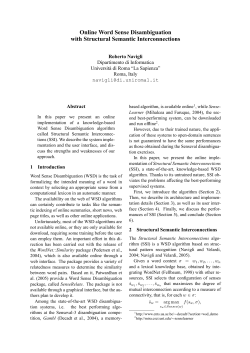 Online Word Sense Disambiguation with Structural Semantic