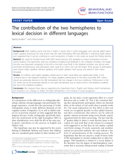 The contribution of the two hemispheres to lexical decision in