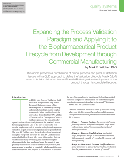 Expanding the Process Validation Paradigm and Applying it
