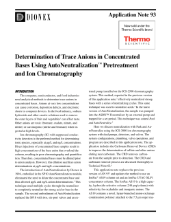 Determination of Trace Anions in Concentrated Bases Using