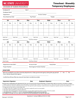 Timesheet - Biweekly Temporary Employees