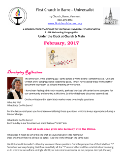 February, 2017 Developing Reflections