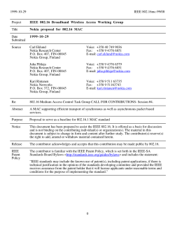 Nokia proposal for 802.16 MAC - IEEE 802 LAN/MAN Standards