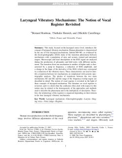 Laryngeal Vibratory Mechanisms: The Notion of