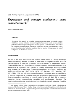 Experience and concept attainment: some