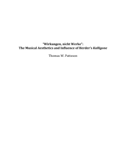 "Wirkungen, nicht Werke": The Musical