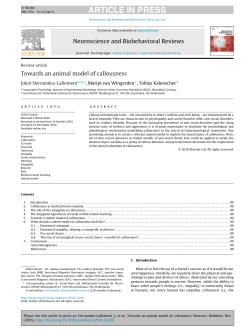 Towards an animal model of callousness